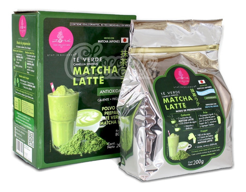 Té Verde Matcha Latte Japonés Antioxidante 200g Zoma