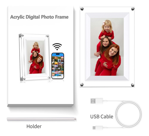 7 Acrílico Digital Photo Frame Picture Player