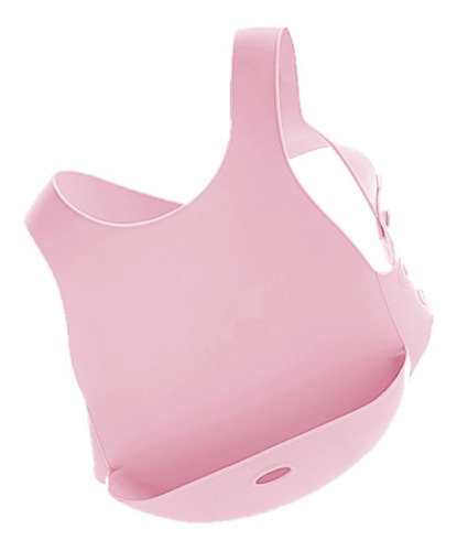 Imagen 1 de 6 de Babero Silicona Bolsillo Contenedor Minikoioi Flexi Bib Color Pinky Pink