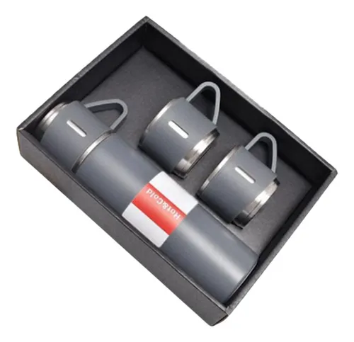 comprar Garrafa Térmica Em Inox Com 3 Xícara Bebidas Quentes E Frias