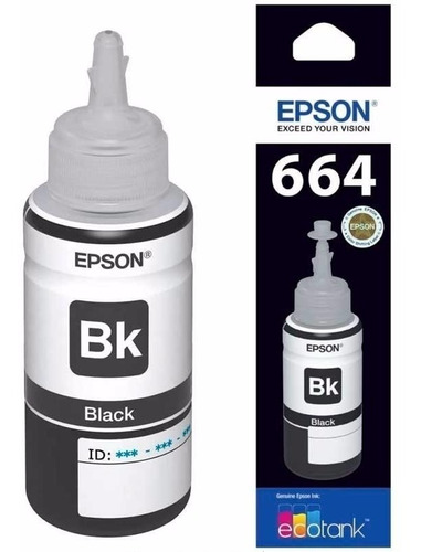 Botella Tinta Epson T664 Original Negro 70 Ml T664120