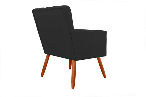 Poltrona Decorativa Cecilia Suede Preto