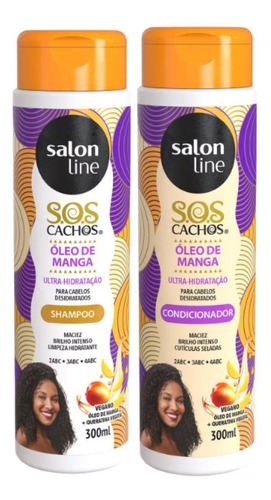  Shampoo + Condicionador Salon Line Sos Cachos Óleo Manga