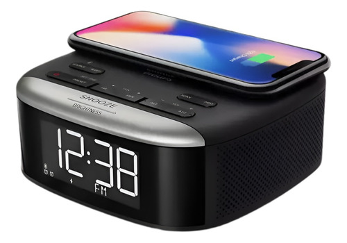 Radio Reloj Philips Snooze Digital Fm Cargador Inalámbrico®