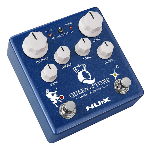 Nux Ndo-6 Pedal Overdrive Sobremarcha Queen Of Tone Digital Color Azul