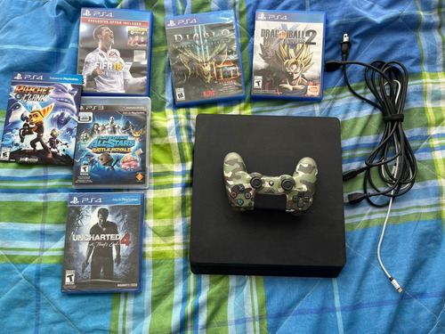 Consola Play Station Ps4. Slim 500gb. 1 Mando Y 6 Juegos.