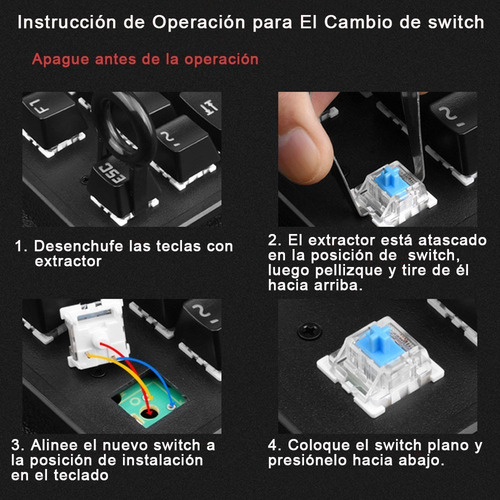 Imagen 4 de 7 de Teclado Mecanico Español Con Ñ Led Teclado Gamer Alambrico