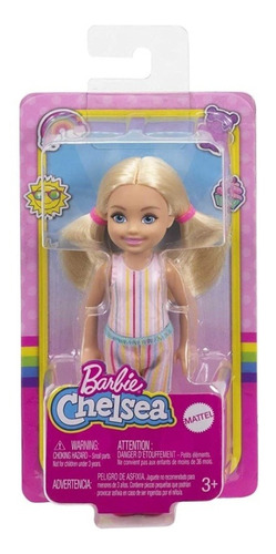 Imagem 5 de 5 de Boneca Barbie Club Chelsea Loira Shorts Listrado - Mattel Ms