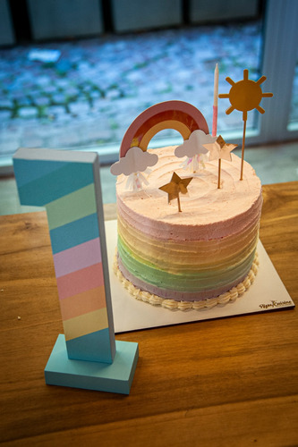 Torta Arcoiris Color Pastel Infantil