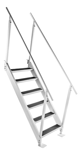 Bestequip Escalera Muelle Aluminio 6 Escalon Barco 21.7 in