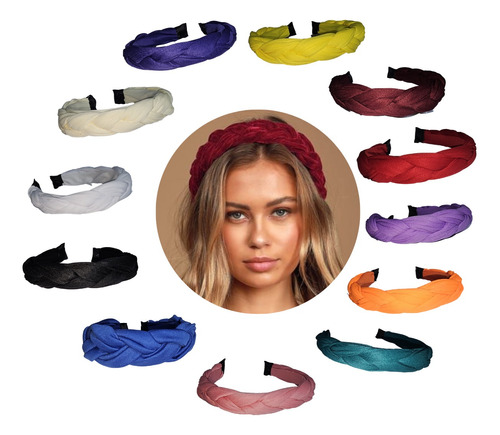 Diadema Trenzada De Moda 12pz