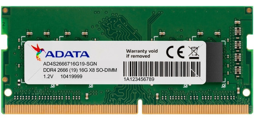Memoria Ram Adata S-dimm 16gb 2666-ddr4 Verde (Reacondicionado)
