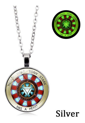 Collar Iron Man Corazon Ironman Vengadores Heroe Potter Glow