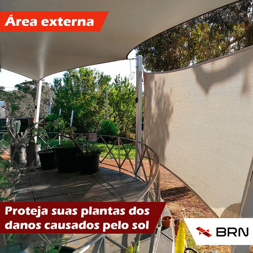 Tela Toldo Sombreamento 90 Cor Areia 4,5x3m + Kit Instalação
