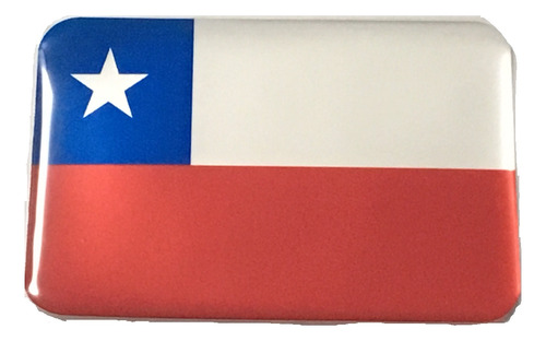 Adesivo Resinado Da Bandeira Do Chile 5x3 Cm