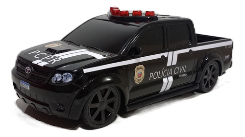 Miniatura Viatura Polícia Civil Do Paraná - Hilux Preto