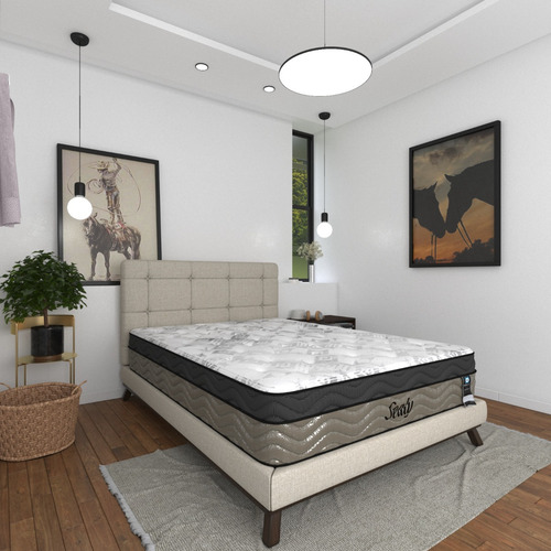 Colchón Queen Size Sealy Foam Confort + 2 Almohadas Sealy