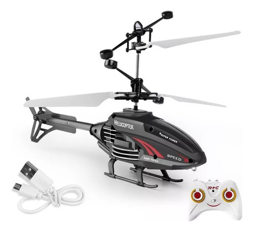 Brinquedo De Helicóptero Voador Usb Recar Com Controle Remot