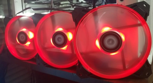 Imagen 7 de 9 de Cooler 120mm Id-cooling Pwm 1500rpm 62 Cfm Con Leds Rojos