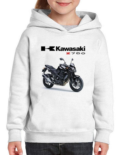 Moletom Infantil Moto Kawasaki Z 750 Preta