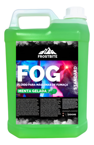 Liquido Fluído Sem Glicerina Fumaça Menta Dj 5 Litros