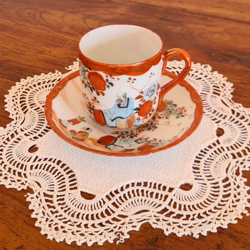 Taza De Café Porcelana Japonesa Cáscara De Huevo Antigua #1