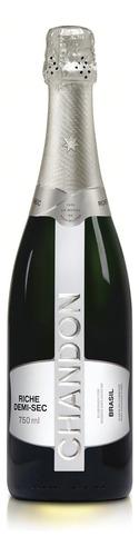 Espumante Brasileiro Branco Demi-Sec Riche Chandon Riesling Itálico Chardonnay Pinot Noir Serra Gaúcha Garrafa 750mlChandon