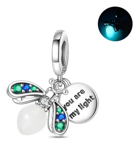 Charm O Dije Luciérnaga You Are My Light Luminosa Plata S925
