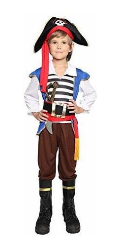 Disfraz Talla (4|6 Años) Para Niños De Pirata Halloween