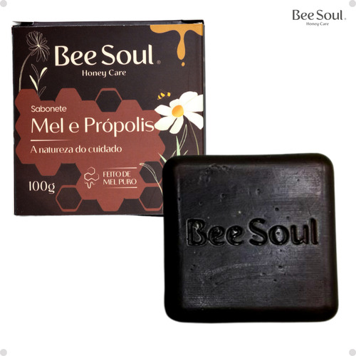 Kit 2 Sabonetes Naturais Barra Glicerina Própolis Mel 100 G