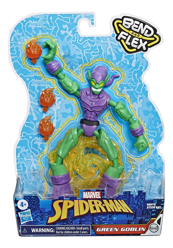 Hasbro Spider-man Bend And Flex Green Goblin Figura De Acci.