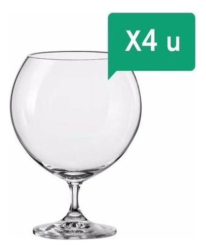 Copa De Cristal Bohemia Brandy Coctel Copon 1010 Ml X 4 Uni Color Transparente