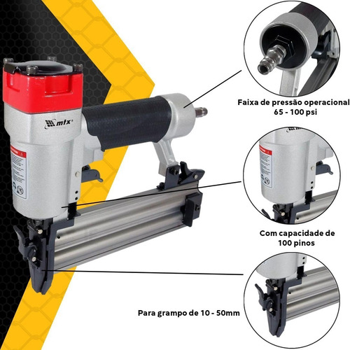 Imagem 2 de 6 de Pinador Pneumatico Para Pinos De 10 A 50mm Mtx Profissional