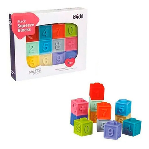 Set Bloques Blandos Cubos Bebes 12 Piezas Ybg285 Kaichi Color Multicolor