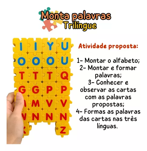 Monta Palavras Trilíngue Alfabeto Jogo Para Aprender Inglês - ELKA