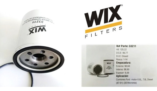 Filtro Wix 33211 Separador De Agua Ford Cargo 815