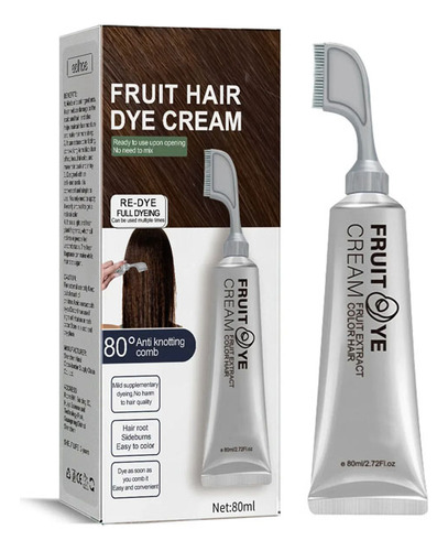 Creme De Tintura De Cabelo Natural De Frutas 80ml