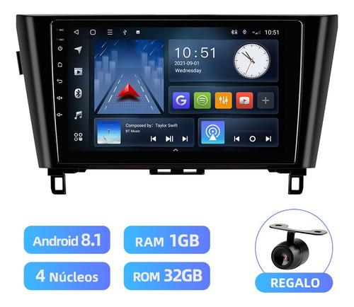 Estéreo Cámara Para Nissan Xtrail 2015-2021 Frente Gps Kit