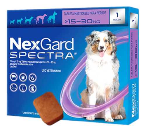 Nexgard Spectra 15-30kg Internos Y Externos Pastilla Tableta