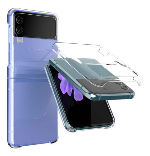 Imagen 1 de 9 de Funda Anticaidas Protector Rigido Clear Galaxy Z Flip3