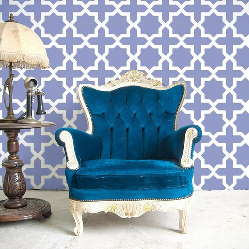 Stencil Estrela Realeza + Brinde - Molde Decoração R-2061