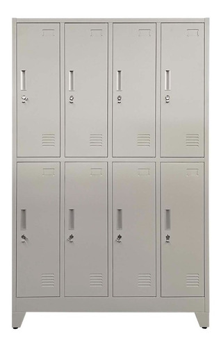 Locker 8 Casilleros 4 Cuerpos Con Barra De Colgar