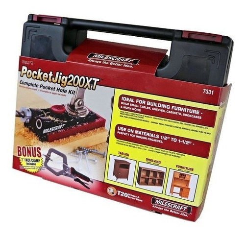 Imagen 2 de 9 de Plantilla Pocket Hole Jig Con Prensa Pocketjig200xt 7331
