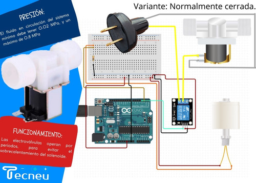 Electroválvula Agua 3/4 Solenoide 110v Ac Para Arduino