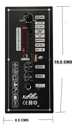 Placa Amplificada Para Bocinas De Púlgadas Bateria 3.7 Volt