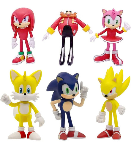 Sonic The Hedgehog Figuras Juguetes Para Niños 6pcs/set