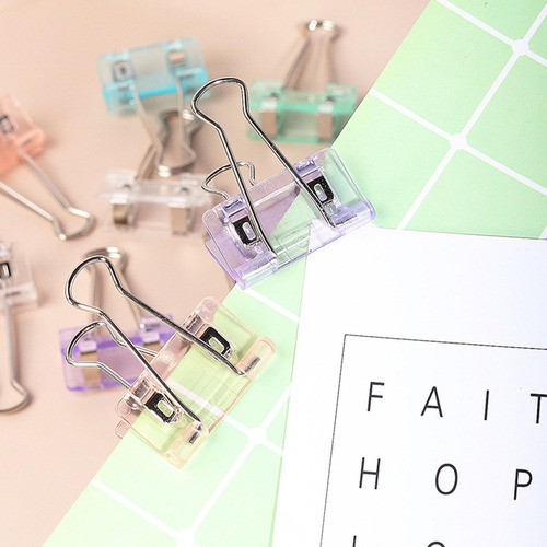 Clips De Carpeta Transparentes Binder Clip Set Plegables Pin