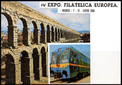 España 1986. Tarjeta So Fi Eur, Tren Especial Madrid Segovia