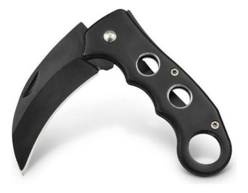 2 Faca Canivete Tático Curvado Karambit Combate Adaga Afiada Cor Preto
