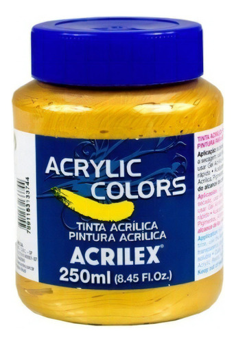 Tinta Para Tela Acrilica Acrylic Colors Iii 250ml Acrilex Cor Ouro Iridescente